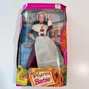 Mattel Pilgrim Barbie American Stories Collection 12577 Maroon White 1994 Box